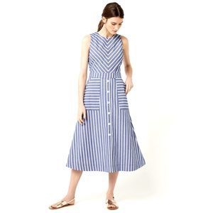Warehouse stripe midi dress